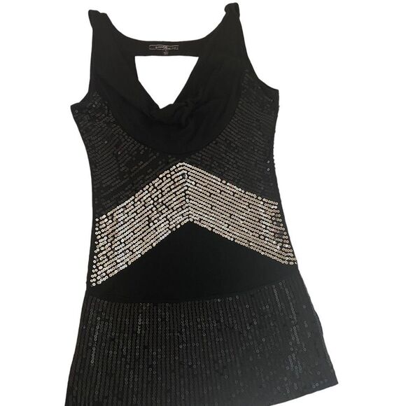 Um Gee USA L top black with sequins backless sleeveless - Picture 3 of 7